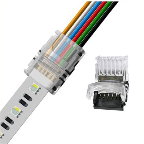 6pin led light strip connectors for 12mm rgb+cct 5 in 1 rgbww led strips