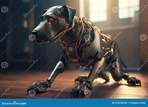 Robot dog. AI generated stock photo. Image of identity - 274230554