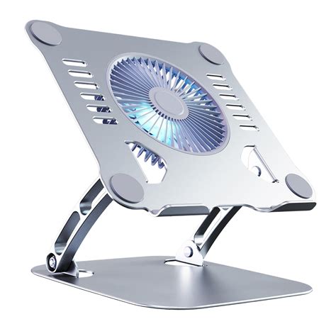 Laptop Holder with Cooling Fan Laptop Stand Metal Mount Quiet Fan Multi ...