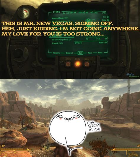 That Mr. New Vegas always knows how to make me feel special... : r/Fallout