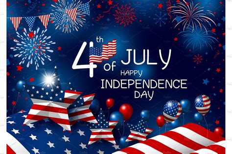 USA 4th july happy independence day | Custom-Designed Illustrations ...