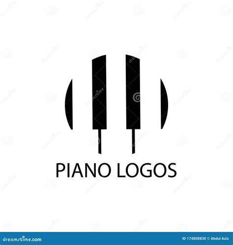 Black and White Piano Logo Vector Stock Vector - Illustration of instrument, festival: 174808830