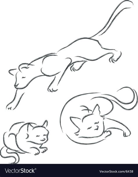 Outline cat Royalty Free Vector Image - VectorStock