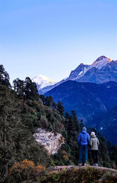 A very beautiful morning at Kangchenjunga National Park, India while ...