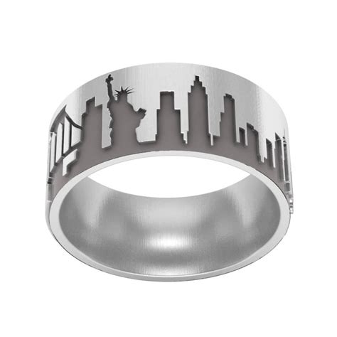 New York State Silver Band Ring New York City Ring New York - Etsy