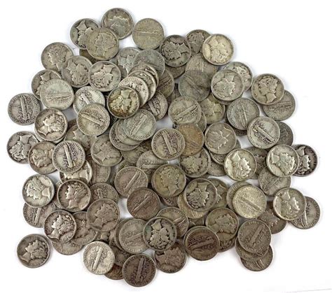 Sold at Auction: Group of (120) Mercury Silver Dimes