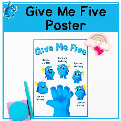 Give Me Five Poster give Me 5 for Classroom Behaviour Management - Etsy