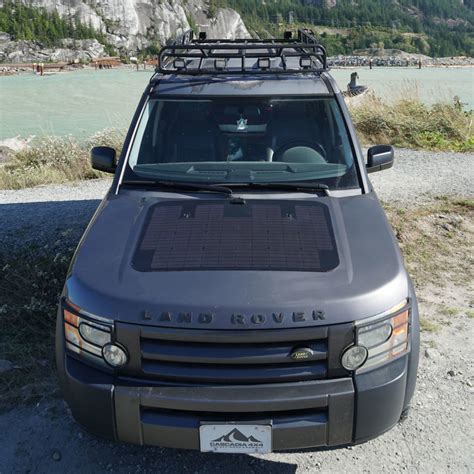 Integrated Hood Solar Panel VSS System By Cascadia 4x4, 100 Watt, For Land Rover LR3 And LR4 ...