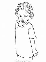 Standing Cute Girl Coloring Page For Kids  Free Girls Printable sketch template
