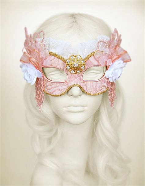 Pink & Gold Applique Embroidery Covered Masquerade Mask - Etsy | Masks masquerade, Gold ...