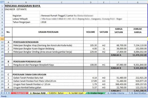 Membuat Tabel Rab Di Excel - IMAGESEE