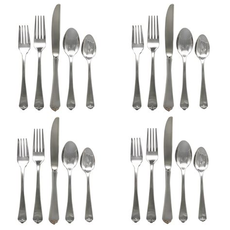 Wallace Lotus 18/8 Stainless Steel 20pc. Flatware Set (Service for Four ...