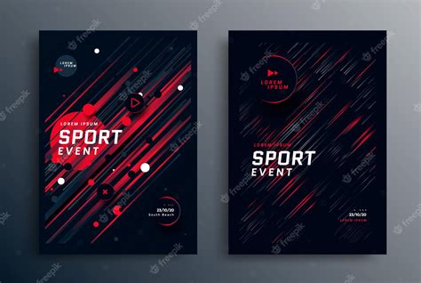 Premium Vector | Sports event poster layout design in black and red colors. Cover for Fitness ...