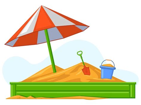 Premium Vector | Cartoon children summer outdoor sandbox games ...