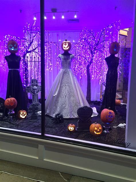 Wedding Dresses for Halloween!!! | Halloween window display, Halloween window, Window display