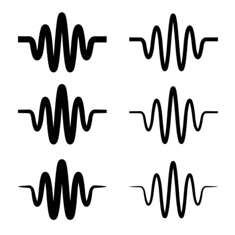 Onda sonora sinusoidal símbolo negro vector, gráfico vectorial ...