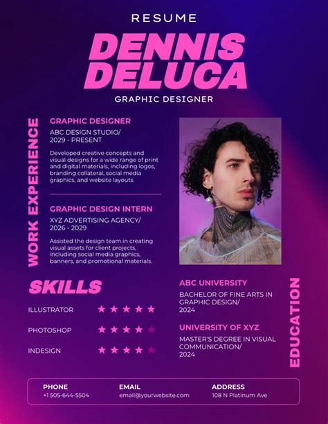 Blue and Pink Designer Infographic Resume - Venngage