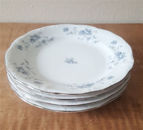 Bavaria JOHANN HAVILAND china BLUE GARLAND Set of Four Bread Plates 6-1/4" 4 Haviland Pottery ...