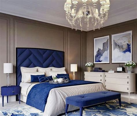 Inspiring Navy Blue Bedroom Decor | Blue bedroom decor, Luxurious ...