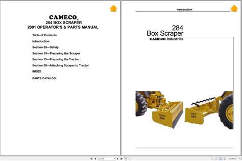 Cameco Box Scraper 284 Operator's and Parts Manual 2001 | Auto Repair Manual Forum - Heavy ...