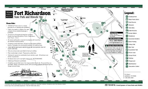 Fort Richardson Texas State Park Facility and Trail Map - Fort ...