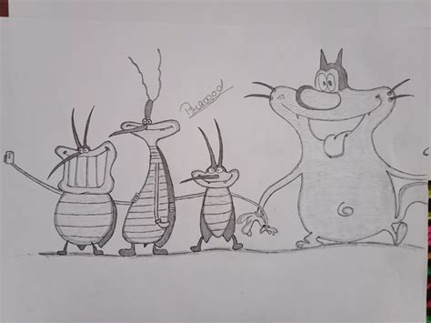 Oggy and the cockroaches | Sketches, Drawings, Humanoid sketch