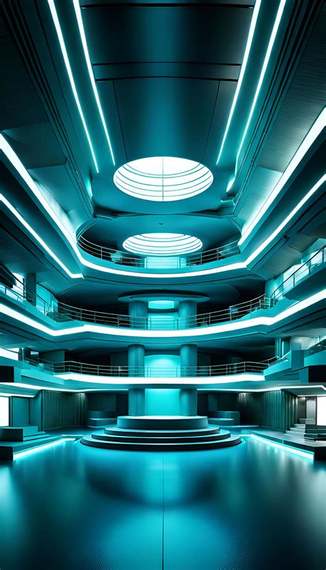 A futuristic interior design of a multi-level bunker - AI Generated Artwork - NightCafe Creator