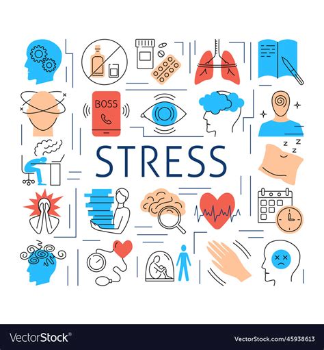 Poster with stress symptoms and causes Royalty Free Vector