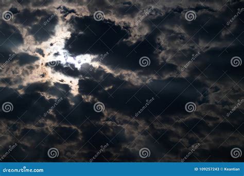 Moonlight and Cloudy Night Scary. Stock Image - Image of horizon, blue ...