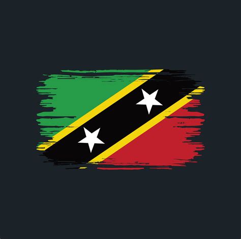 Saint Kitts and Nevis Flag Brush. National Flag 6553209 Vector Art at ...