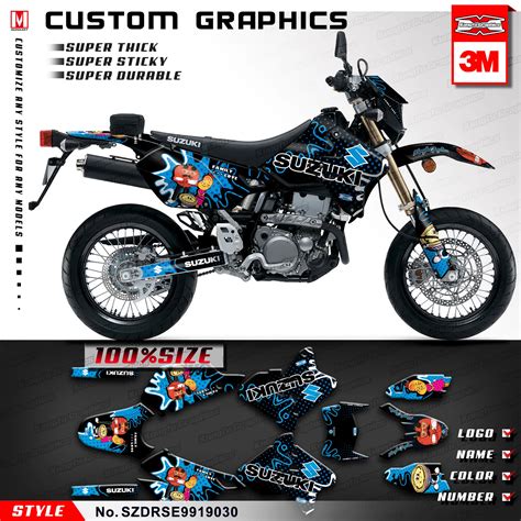 KUNGFU GRAPHICS Custom Vinyl Stickers Decals for Suzuki DRZ400SM DRZ ...