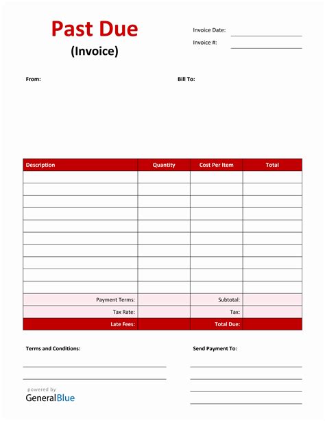 Free PDF Past Due Invoice Templates