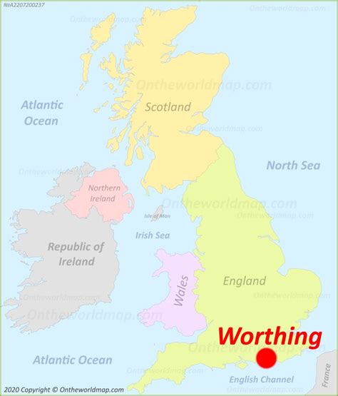 Worthing location on the UK Map - Ontheworldmap.com