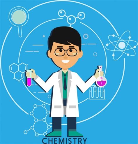 Chemistry background scientist icon molecule symbols decor Vectors ...