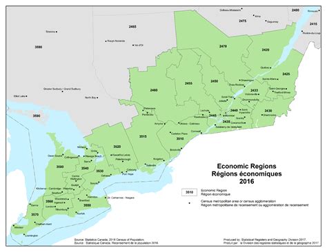 Geographical map of the 2016 Eastern economic regions – map 2 of 2