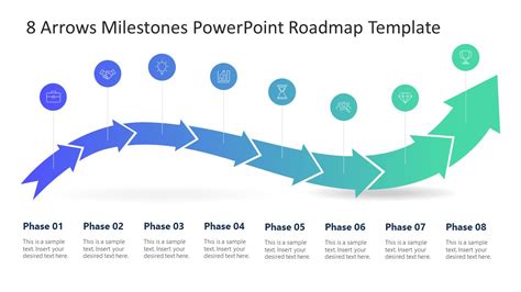 8 Arrows Milestones PowerPoint Roadmap Template