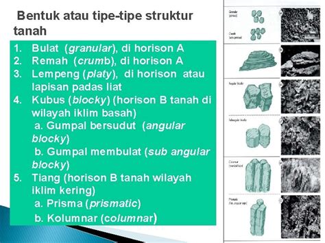 Struktur Tanah Struktur tanah merupakan gumpalan kecil dari