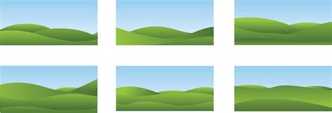 A vector collection of green hill landscapes for backgrounds and artwork compositions 13074460 ...