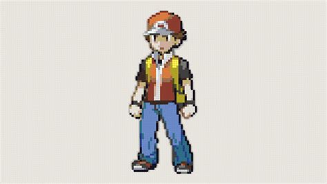 Red(Pokemon FireRed/LeafGreen)[Minecraft PixelArt] by GamerRukario on DeviantArt