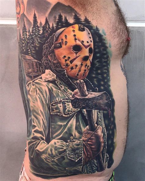 Jason Voorhees Side Tattoo | Tattoo Ideas For Men & Women in 2024