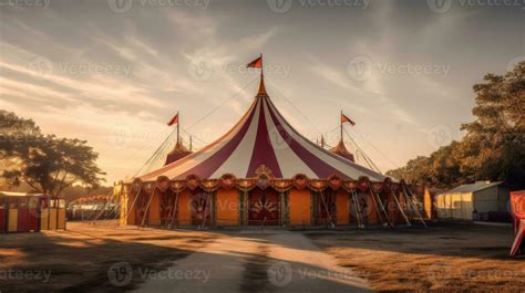 Circus tent, carnival tent at the amusement park. Generative Ai ...