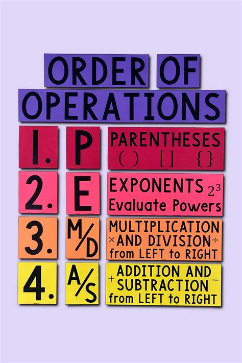 My Math Resources - PEMDAS Order of Operations Bulletin Board Poster or ...