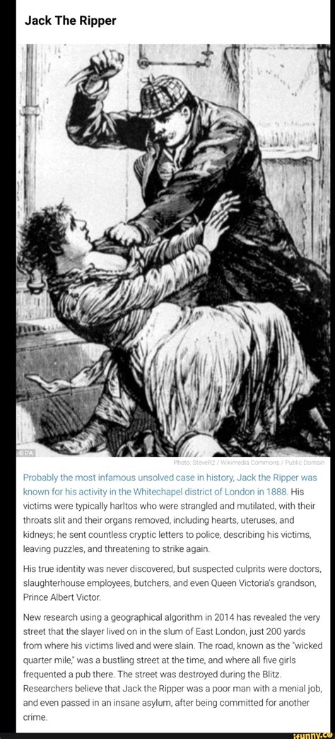 Jack The Ripper or Photo: Probably the most infamous unsolved case in ...