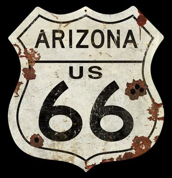 Route 66 Arizona Rustic Sign | Garage Art™