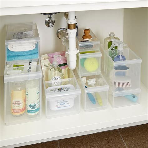 Stackable Under Sink Organization Starter Kit | Stackable plastic ...