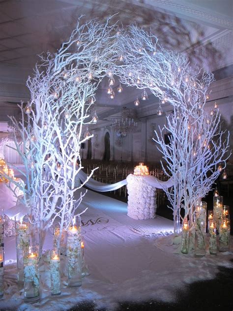 stunning winter themed wedding ceremony arch Winter Wonderland Wedding Theme, Wedding Winter ...