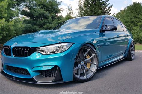 BMW M3 F80 Atlantis Blue Metallic on HRE P101 Gallery | Wheels Boutique