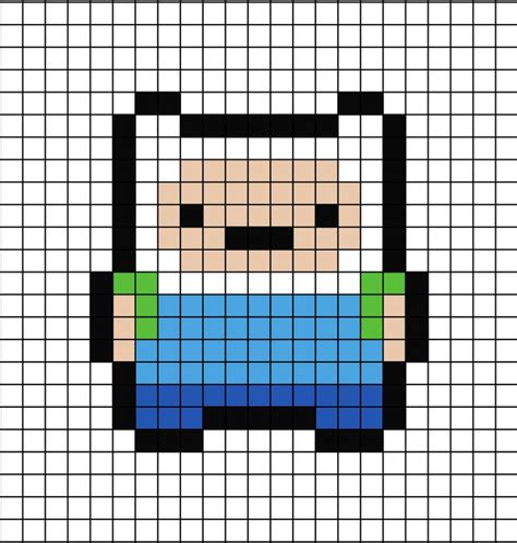 Finn the Human Pixel Art | Dibujitos sencillos, Patrón de punto de cruz, Dibujos en cuadricula