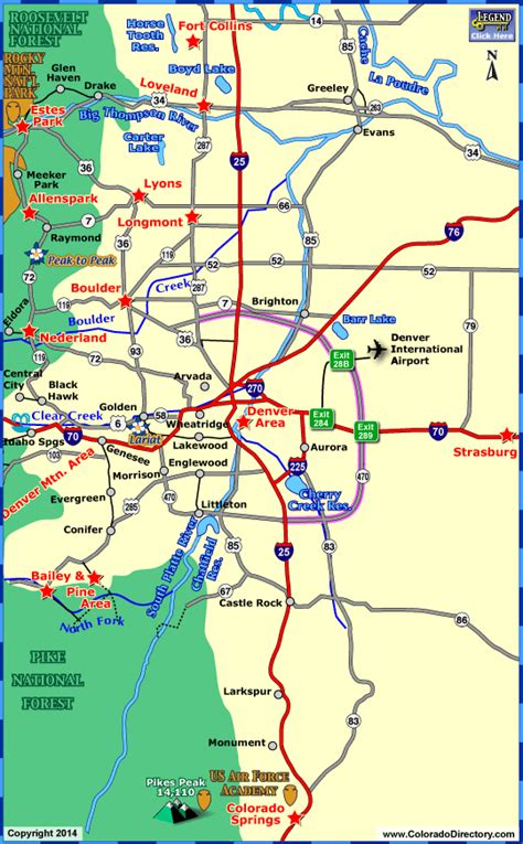 Denver Map Tourist Attractions - TravelsFinders.Com