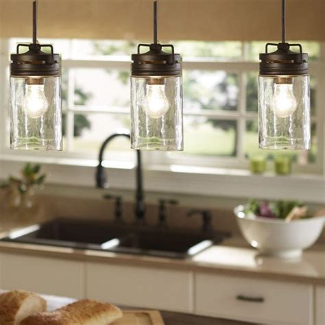 Industrial Farmhouse Glass Jar Pendant Light Pendant Lighting Kitchen Island li… | Farmhouse ...